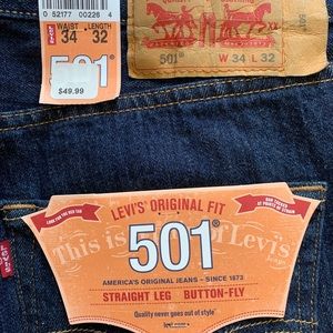 Men’s Levi’s 501, button fly 34x32